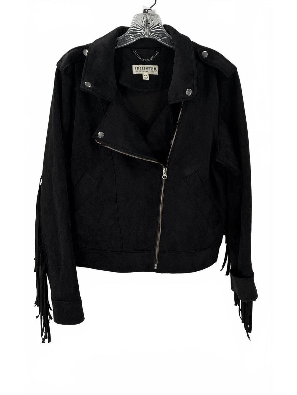 IdylLwind Size M Black Fringe Moto Jacket
